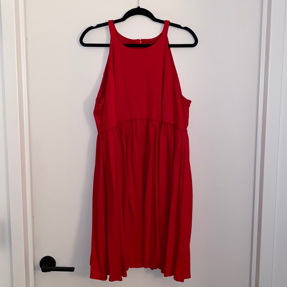 Torrid Red Swing Sleeve Less Midi Dress